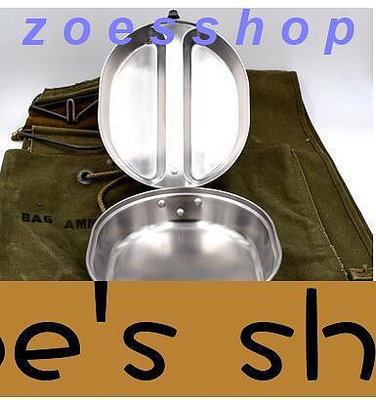 zoe-全新304德式不銹鋼美軍飯盒戶外便攜餐具單兵野戰炊便當餐盤便攜