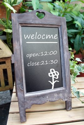 鄉村風黑板--ZAKKA鄉村風木製小型黑板/留言板/告示板--秘密花園