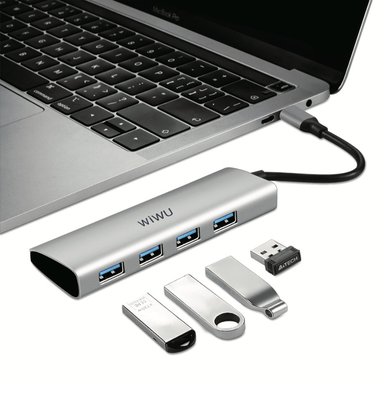 免運 WiWU Alpha A440 Type-C轉USB 3.0 轉換器 USB擴充器 四合一擴充器 轉接器