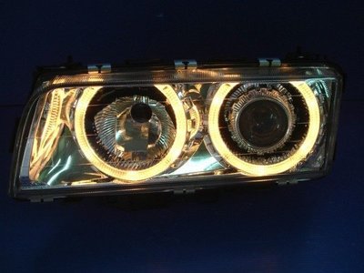 小亞車燈╠ 全新激光BMW E38-95年晶鑽玻璃魚眼光圈大燈 角燈DEPO製