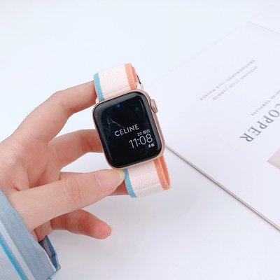 滑扣尼龍錶帶 適用於 Apple Watch S8/Ultra/7/6/se2/4 蘋果智能手錶配件