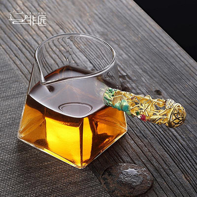 玻璃公道杯茶漏套裝加厚四方公杯耐熱分茶器琺瑯彩茶具配件現貨功夫茶茶具用品