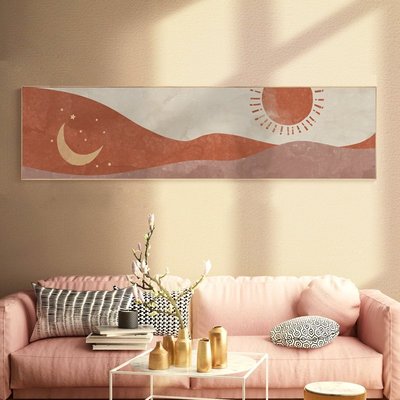 下殺 (null)(null)北歐風格抽象風景裝飾畫客廳沙發背景墻長橫幅掛畫臥室床頭壁畫