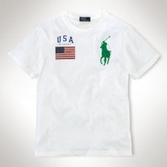 【Polo Ralph Lauren】RL 男寶寶短袖T恤刺繡大馬國旗貼布 純棉 素面短t 圓領素面短袖T恤