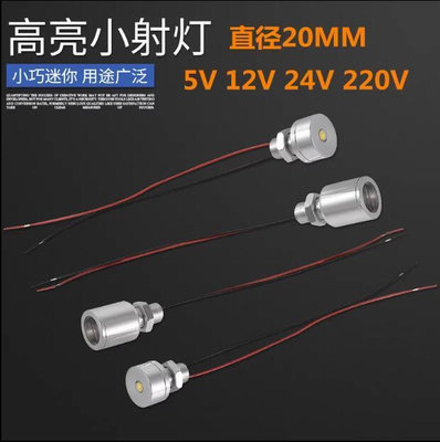 LED燈珠 低壓5V燈珠 12VLED燈高亮聚光24V燈 小燈泡 20MM工業機械用