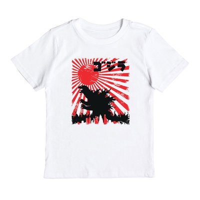 Godzilla Japane Flag 兒童短袖T恤 2色 哥吉拉Tokyo 日本 酷斯拉 波浪 恐龍 暴龍