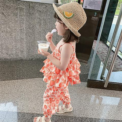 女童雪紡吊帶套裝夏裝新款小孩兒童洋氣衣服女寶寶韓版兩件套服裝