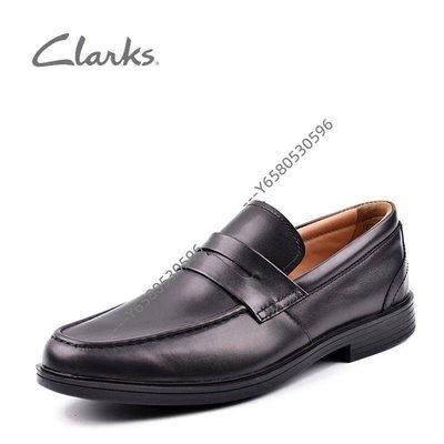 clarks/其樂男新款Un Aldric Step系列系帶套膠頭層牛皮男鞋