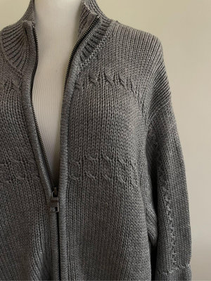 A|X Armani exchange 深灰麻花針織羊毛外套 XL