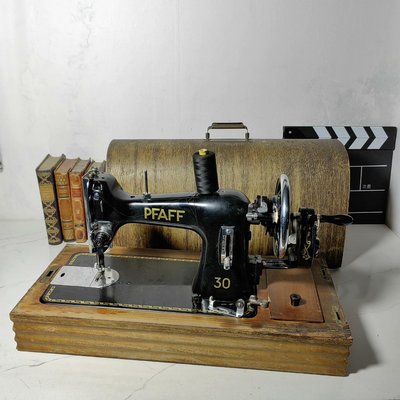 德國古董百福PFAFF 30型老式手搖縫紉機可用