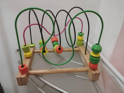 IKEA嬰幼兒益智玩具，積木玩具，原木製串珠 積木