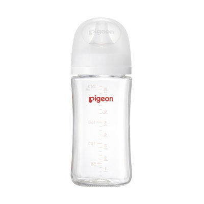 貝親Pigeon 第三代母乳實感玻璃奶瓶240ml/純淨白