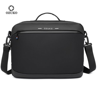 ozuko新款平板筆記本包macbook手提電腦包多功能防水商務單肩包