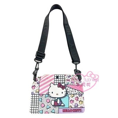 ♥小花花日本精品♥Hello Kitty 美版 帆布斜背袋 斜背包 外出包 隨身包~3