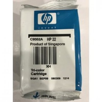 【HP】HP NO.22 原廠彩色(裸裝)1顆,C9352A 原廠墨水匣(C9352)