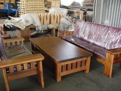 【原味手工家具】柚木沙發桌椅-台南 原木 家具