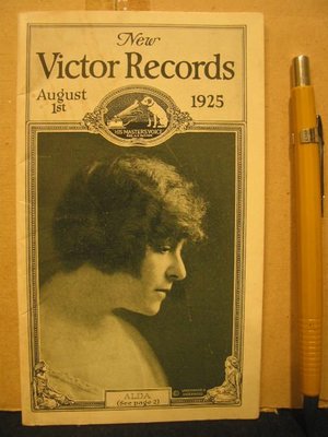 {書}*美國發行古董書*『1925 Victor Records August 1st -勝利牌電木唱片介紹』(1925首印)