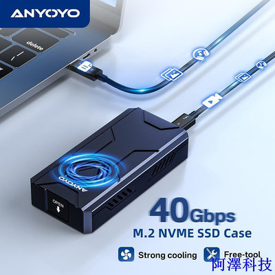 安東科技Anyoyo 升級散熱風扇 Thunderbolt3/4 40Gbps USB 4.0 NVME M.2 SSD外接盒