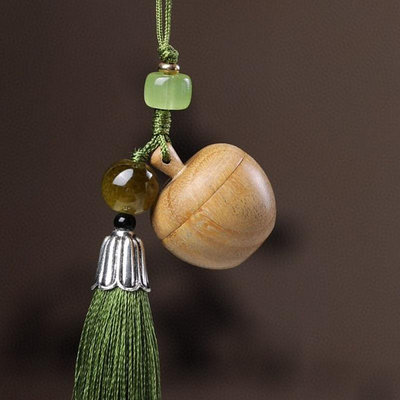 綠檀香囊蘋果掛件綠檀木質香器手機包包鑰匙扣吊墜掛件送人禮物