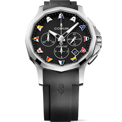 CORUM 崑崙錶 ADMIRAL 42海軍上將計時機械腕錶-42mm黑 984.111.20/F371 AN52
