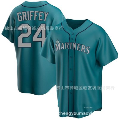 現貨球衣運動背心水手 24 綠色球迷 棒球服球衣 MLB Griffey baseball Jersey
