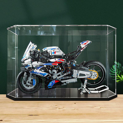 創意六邊設計亞克力展示盒42130樂高寶馬摩托車 M1000RR防塵盒罩
