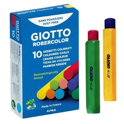 【義大利 GIOTTO】無毒環保粉筆10色+粉筆套(2入) 粉筆護套