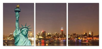 聚鯨Cetacea﹡Art【自由女神TI-0876ABC印製畫】 紐約地標紐約夜景無框畫壁飾裝飾畫掛飾