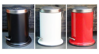 RILI~S-家用品~3L時尚彩漆腳踏垃圾桶~限量發售!!~黑/白/紅/咖啡牛奶/深藍/深紫/蘋綠 現貨