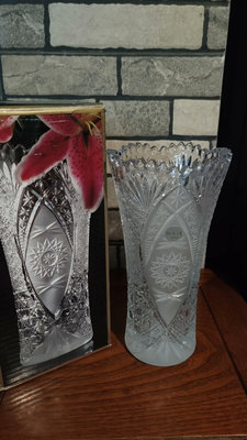 x日本 soga水晶玻璃花瓶，花器，插花，擺件。浮雕磨砂工藝，