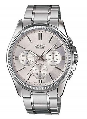 【天龜】CASIO 經典氣質三針三眼不鏽鋼腕錶  MTP-1375D-7A