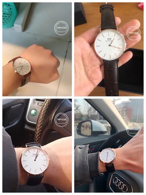 DW錶 代購+現貨 全新正品 瑞典網紅錶 DW CLASSIC 經典款 金框白面 36MM 皮革錶帶款 西洋情人節特價中
