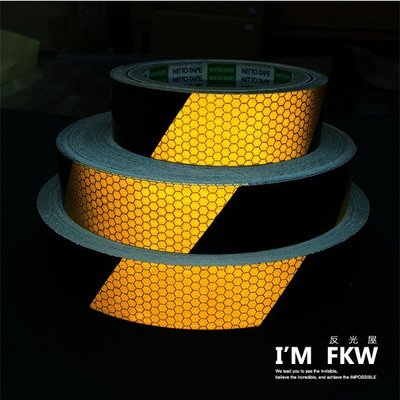 反光屋FKW 3M反光貼紙 3cm斑馬線斜紋3M高強級 黃黑斜紋反光 反光警示 電線桿 入口或轉角處警示 超低價優惠