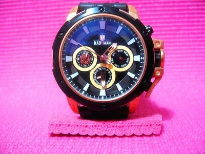 【便宜賣】卡德曼KADEMAN 型號:635G三眼 流行時尚運動手錶