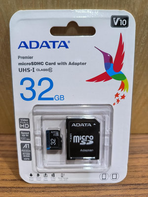 (全新）威剛 ADATA 32GB 32G MicroSDHC card speed 100MB A1