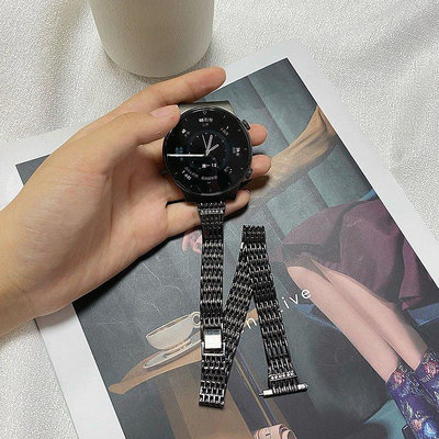 【熱賣精選】22mm錶帶 金屬鑲鑽雙圈錶帶 適用Galaxy Watch 46MM 三星Gear S3 小米運動版手錶 華米GTR