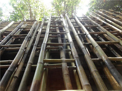 升降梯子廈門發貨竹梯子建筑工地家用單邊竹梯子3.3米4 5 6米7米8米直梯伸縮樓梯