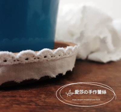 《iAsa愛莎の》手作材料✂日本米白色小半圓鏤空棉布刺繡蕾絲DIY娃衣服裝童裝材料寬1.5cm