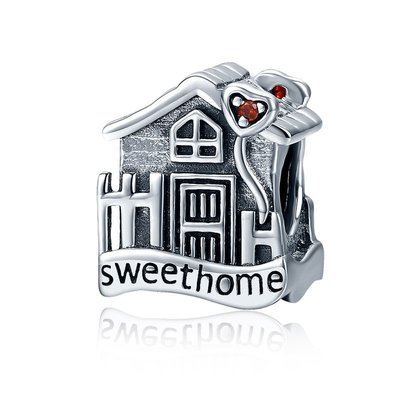 現貨Pandora 潘朵拉 歐美風925純銀手鏈配件溫馨的家房子造型DIY大孔珠子個性散珠串飾明星同款熱銷