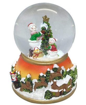 日本進口 好品質有歌曲發光水晶球北歐風擺設品歐式水晶球雪人聖誕節聖誕老人擺件聖誕樹裝飾品送禮禮物 6385c