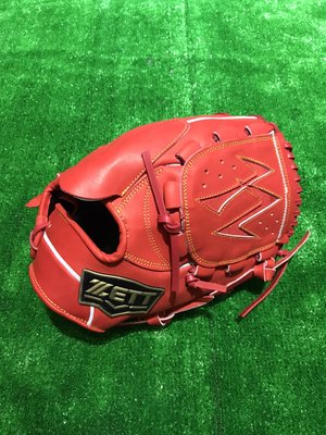 棒球世界ZETT A級硬式牛皮 棒壘球手套11.5吋投手檔特價 本壘版標紅色新式球檔