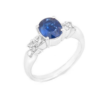 【JHT 金宏總珠寶/GIA鑽石專賣】1.44ct天然藍寶鑽石戒指/材質:PT900/附證書(JB29-A15)