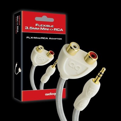 【高雄富豪音響】美國線聖 Audioquest FLX-Mini / RCA Adaptor 3.5立體(公)對2RCA