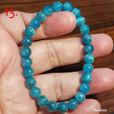 藍磷灰石 磷灰石 手鍊 手環 手珠 BLUE0701-5