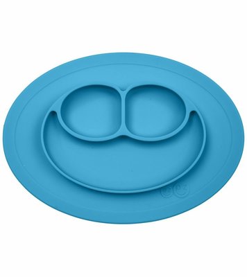 現貨 美國 EZPZ矽膠幼兒餐具 Happy Mat快樂防滑餐盤- 寶石藍(迷你版) 兒童餐具 生日禮