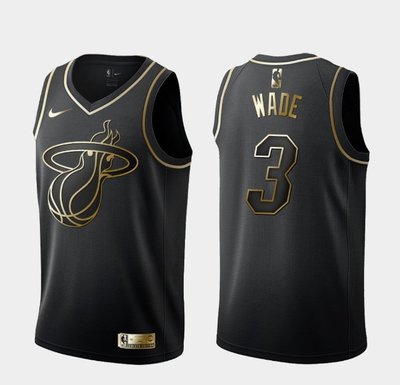 德韋恩·韋德 (Dwyane Wade) NBA邁阿密熱火隊 球衣 3號  黑金色