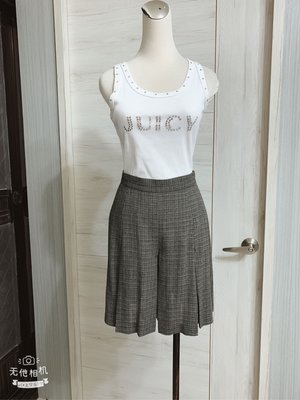 貝爾尼尼專櫃服飾 高質感灰色格子短褲裙