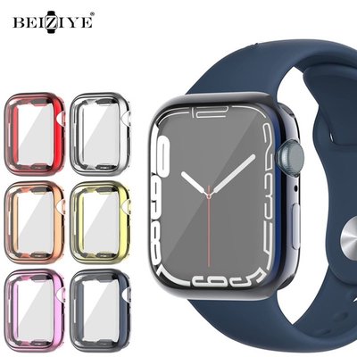適用於蘋果手錶7保護殼 apple watch 7 6 5 4 智能手錶保護殼41mm 45mm 40mm 44mm-現貨上新912
