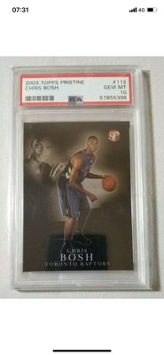 2003 CHRIS BOSH TOPPS PRISTINE ROOKIE CARD #D 新人限量 /499 PSA 10 NBA BGS 鑑定卡