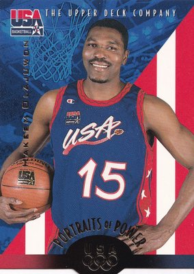 1996 Upper Deck USA Basketball Deluxe Gold Hakeem Olajuwon